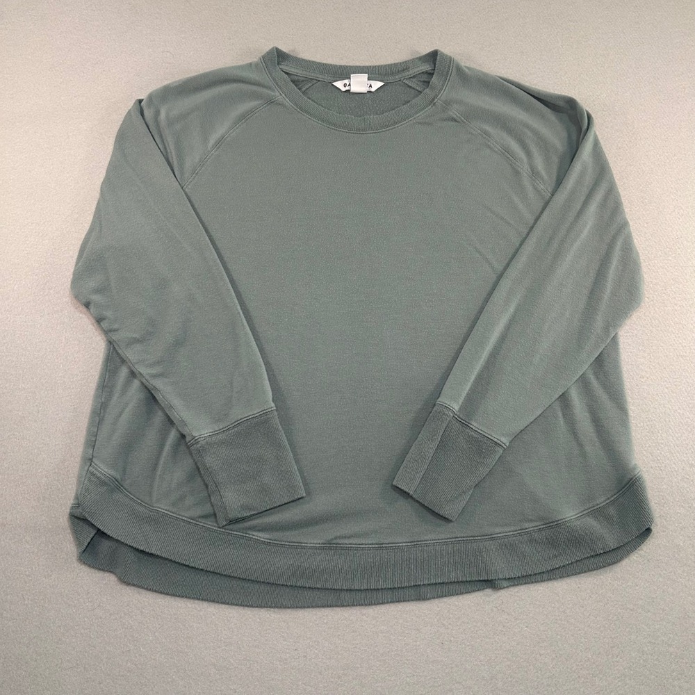 Athleta Mindset Sweatshirt Women 1X Blue Modal Blend Raglan Sleeve Pullover